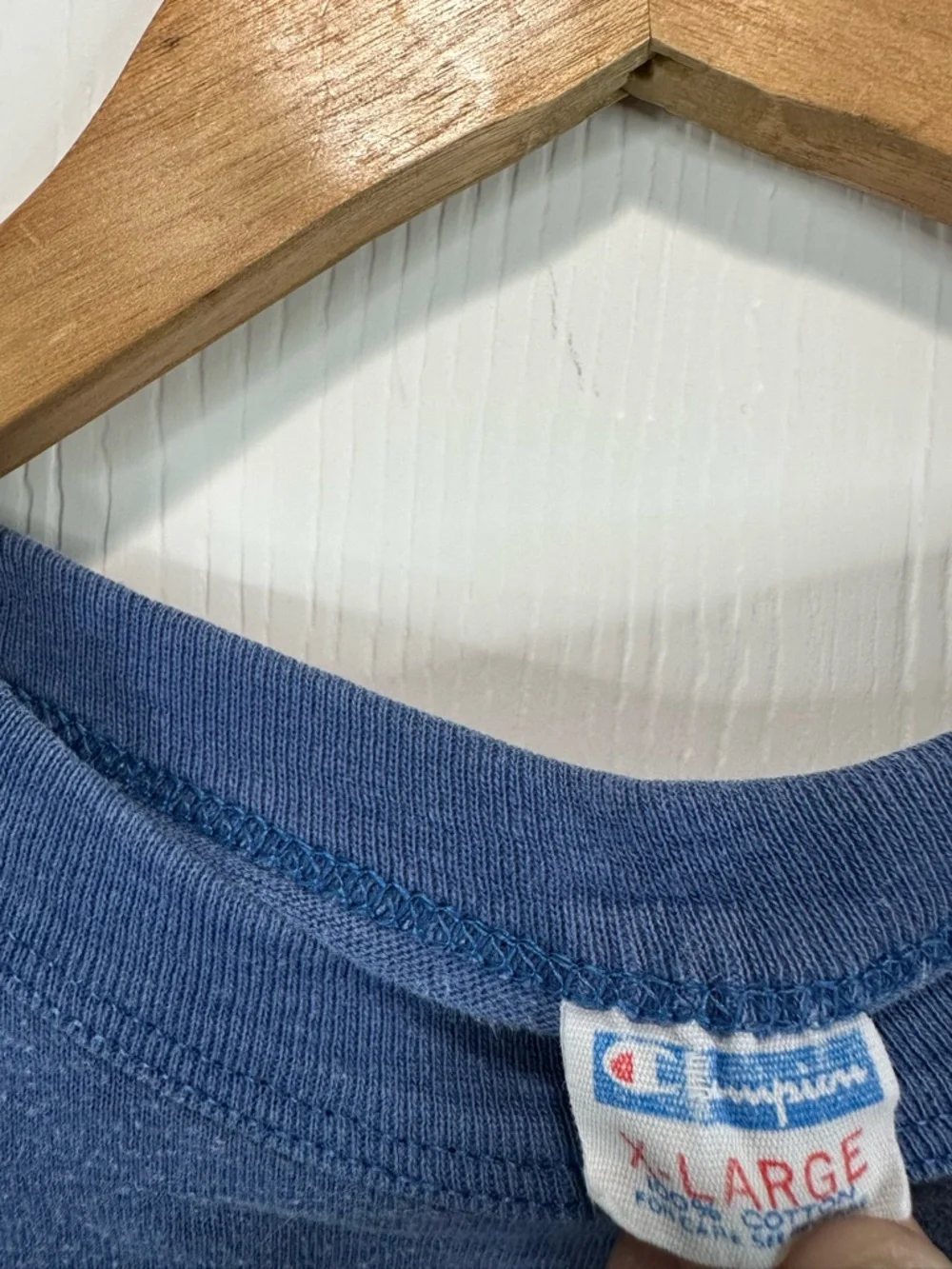 Champion Cotton Blend Blue Crewneck Tee - Picture 5 of 6